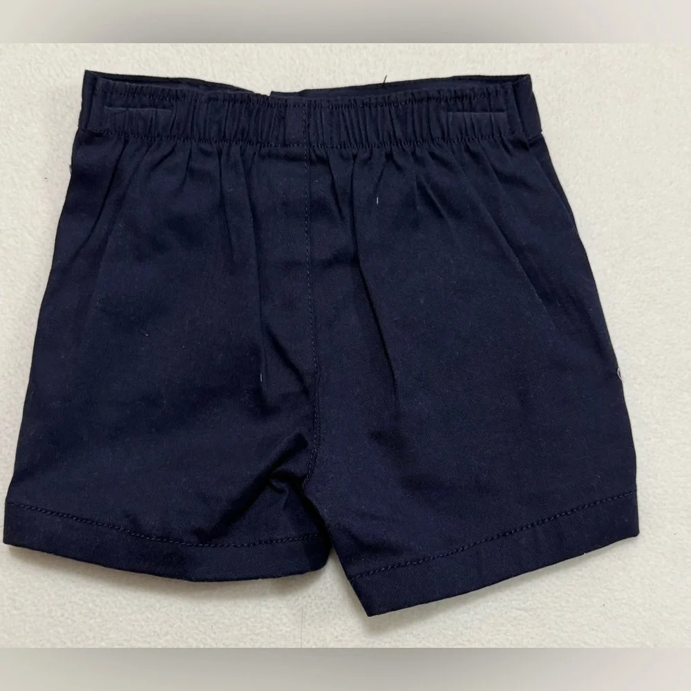Infant Boy 3/6M Sperry Light Blue Checkered Shirt and Dark Blue Shorts Set - NWT
